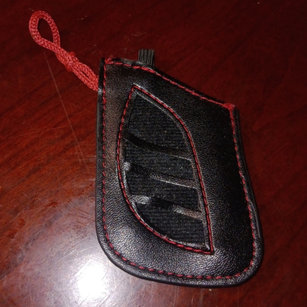 Black and Red Leather Key Pouch Lexus